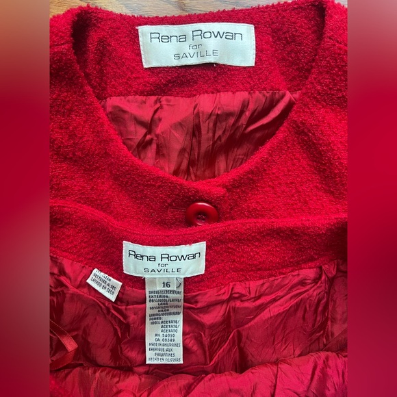 Rena Rowan Bright Red Two-Piece Skirt Set - Picture 3 of 3